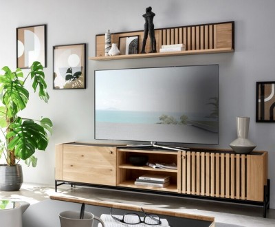 TV-Lowoard-AS-2tuerigFach-Rillen-Wildeiche-geoelt
