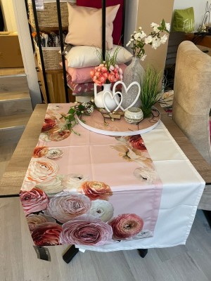 Tischlaufer-Dekoration-Dekopflanze-Vase-Frhling