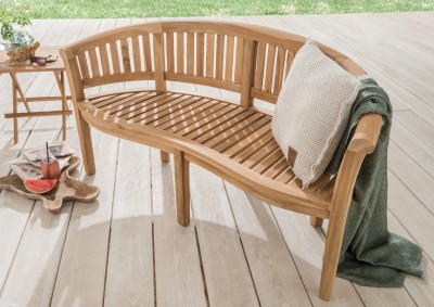 Outdoor-Gartenbank-Bananenbank-Teakbank