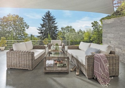 Outdoor-Loungegruppe-Rattan