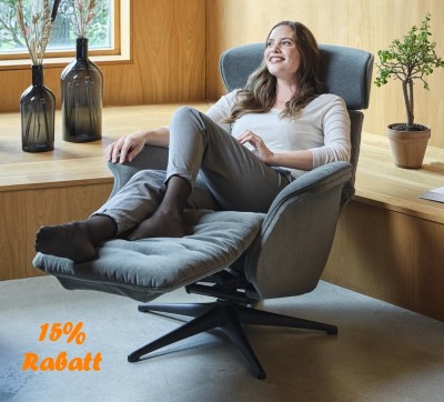 Rabatt-Aktion-Flexlux-Volden-integrierte-Fusssttze-Stoff-grau-berpolstert